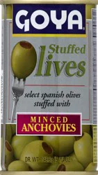Goya Stuffed Minced Anchovies Olives with Sea Salt 5.25 oz
