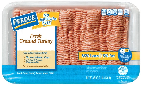 slide 1 of 1, PERDUE Fresh Ground Turkey 85% Lean (3, 3 lb