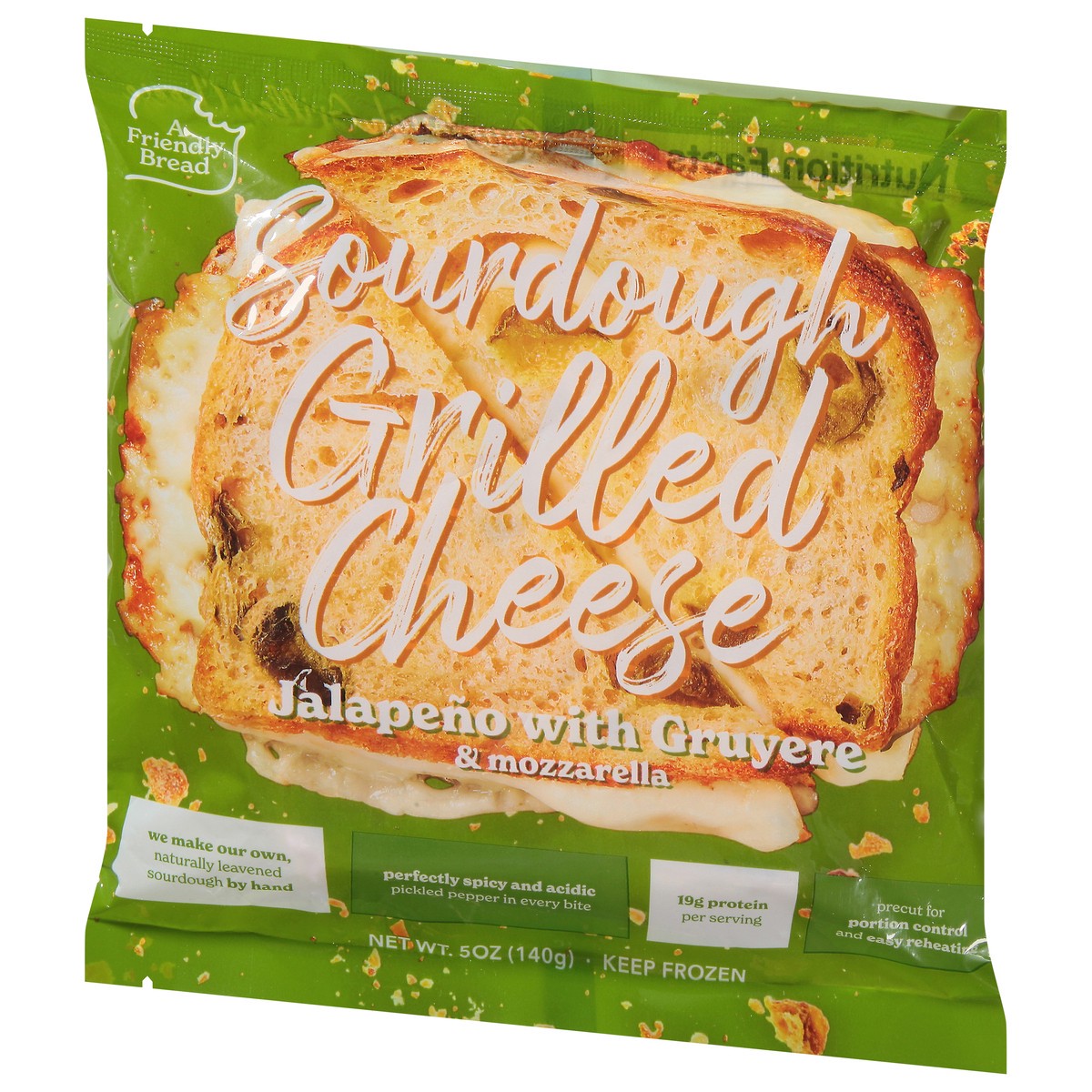 slide 3 of 13, A Friendly Bread Sourdough Grilled Cheese Jalapeno with Gruyere & Mozzarella Sandwich 5 oz, 5 oz