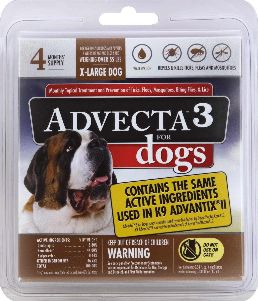 slide 2 of 2, ADVECTA Ultra Flea & Tick Protection for X-Large Dogs, 4 Count, 4 ct