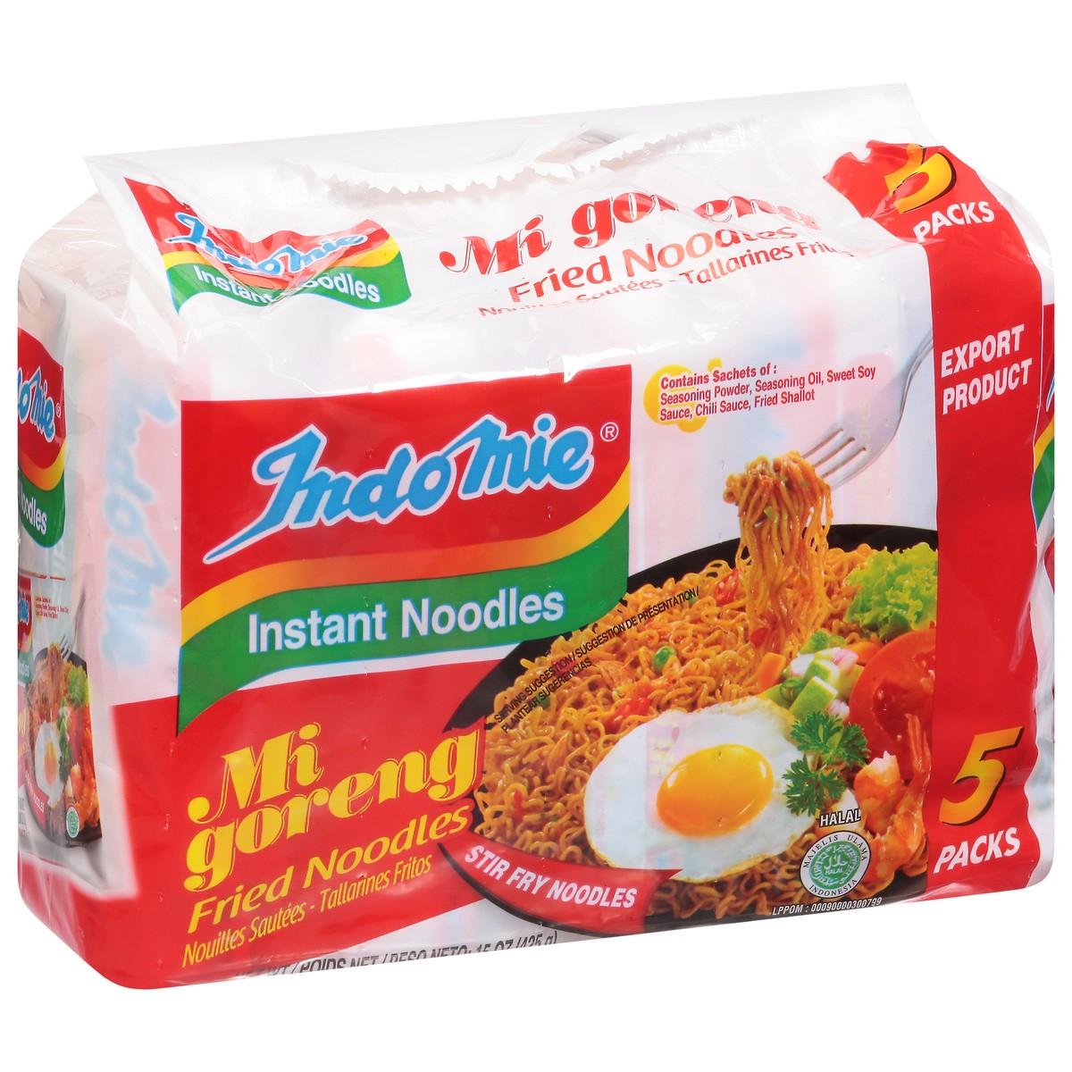 slide 2 of 9, Indomie Mi Goreng Instant Stir Fry Noodles 5 - 3 oz Packs, 15 oz