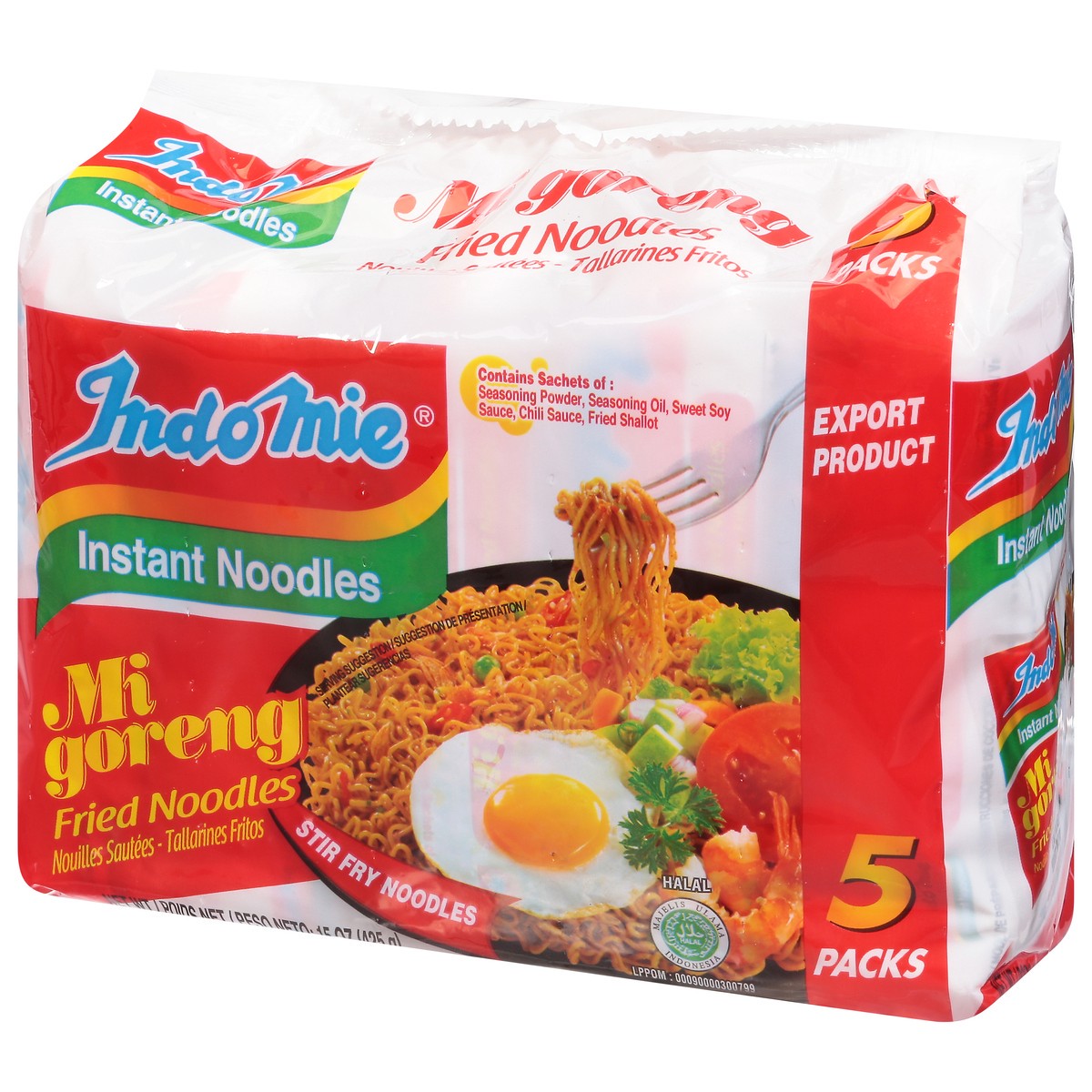 slide 6 of 9, Indomie Mi Goreng Instant Stir Fry Noodles 5 - 3 oz Packs, 15 oz