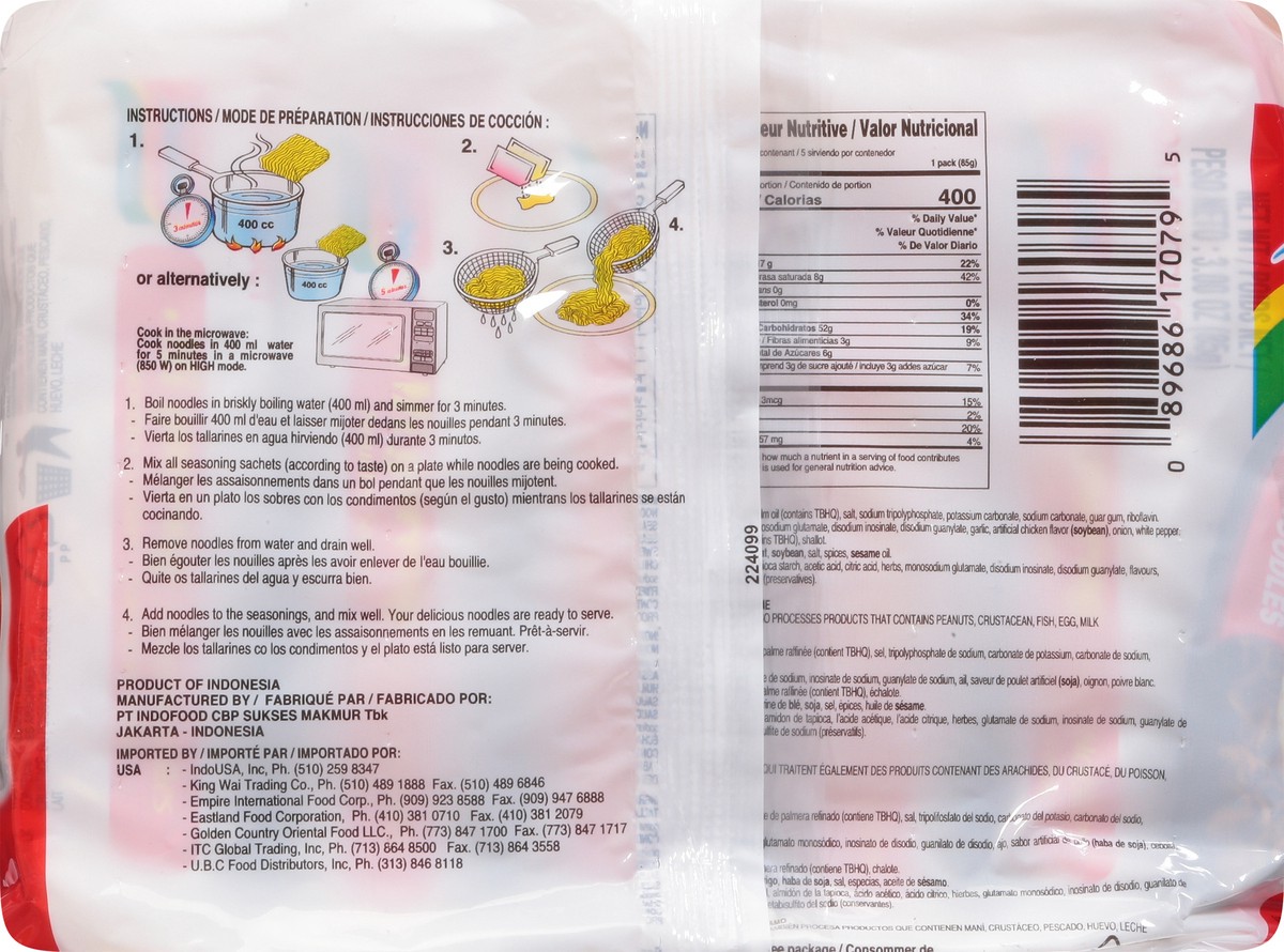 slide 5 of 9, Indomie Mi Goreng Instant Stir Fry Noodles 5 - 3 oz Packs, 15 oz