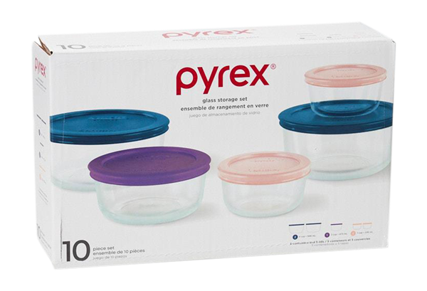 slide 1 of 1, Correll Pyrex Glass Round Storage Set, 10 ct