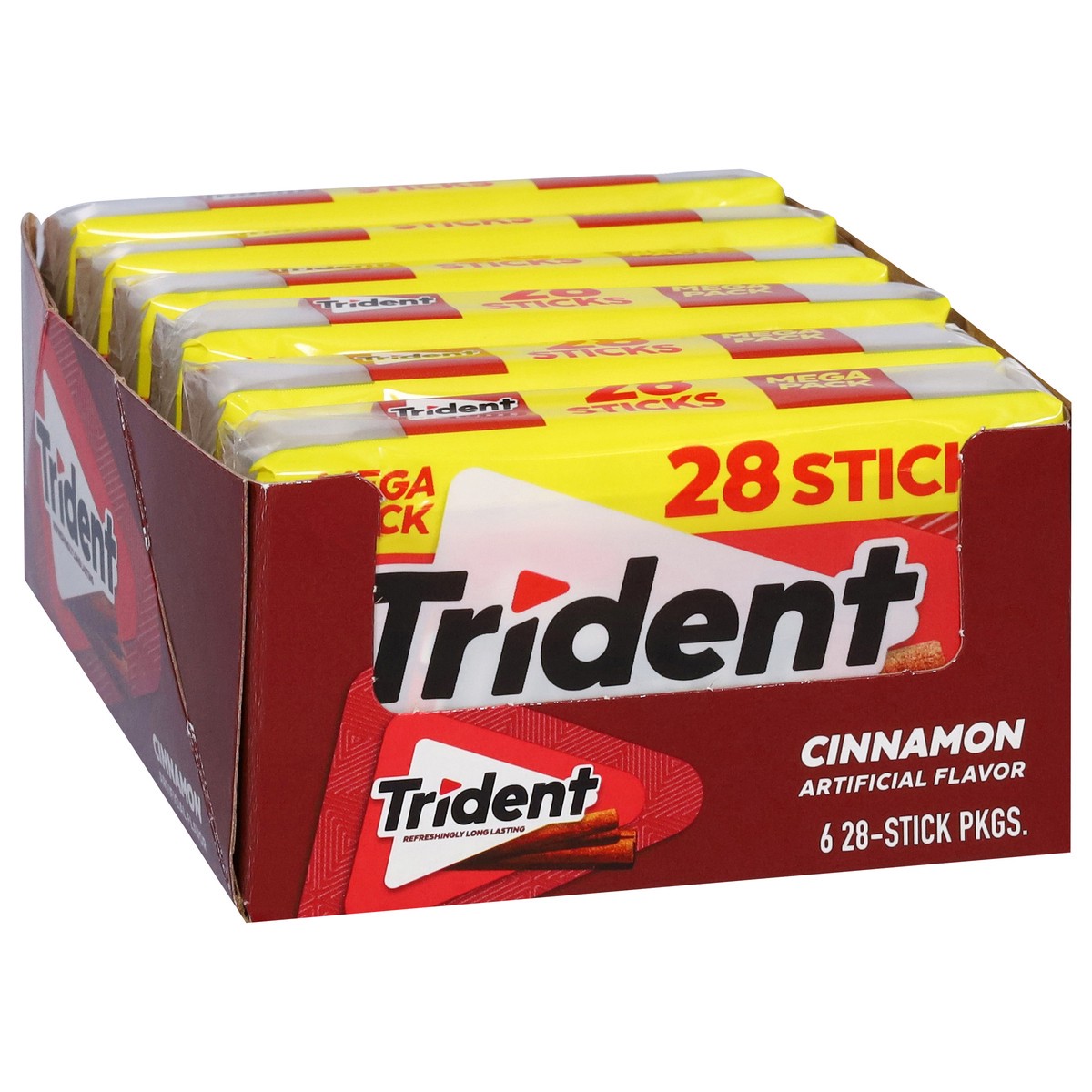 slide 3 of 4, Trident Mega Pk Cinnamon, 6 ct