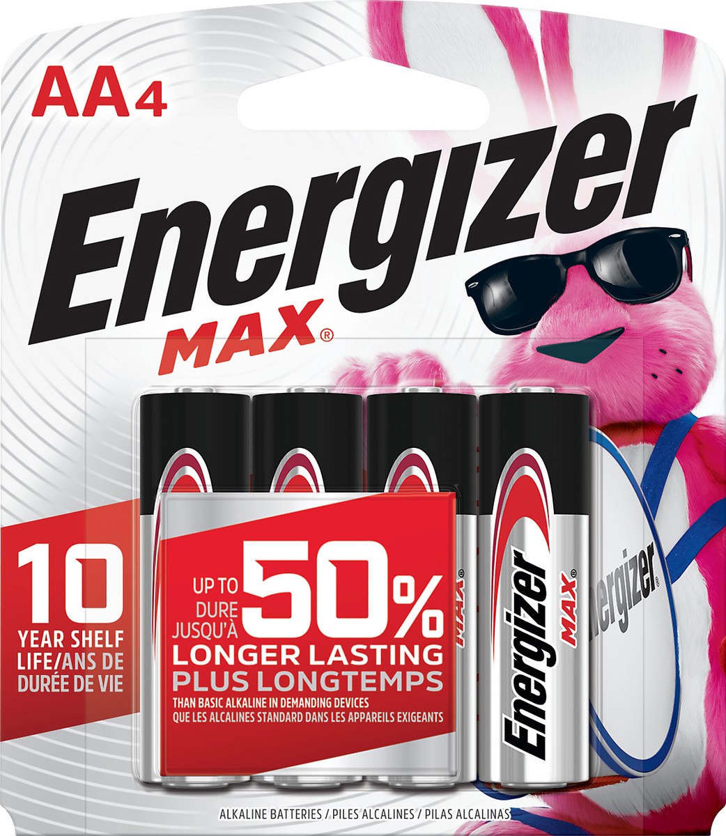 slide 2 of 3, Energizer Max Alkaline Batteries AA - 4 CT, 4 ct