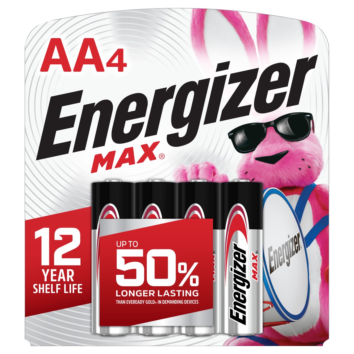 slide 1 of 3, Energizer MAX AA Batteries (4 Pack), Double A Alkaline Batteries, 4 ct