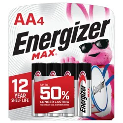 Energizer MAX AA Batteries (4 Pack), Double A Alkaline Batteries