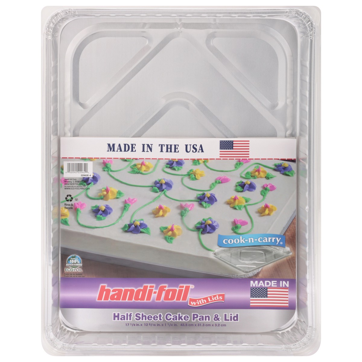 slide 1 of 9, Handi-foil Half Sheet Cake Pan & Lid 1 ea, 1 ct