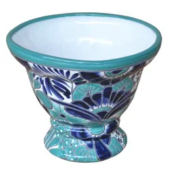 Blue Orange Pottery Tlaquepaque Cup Planter