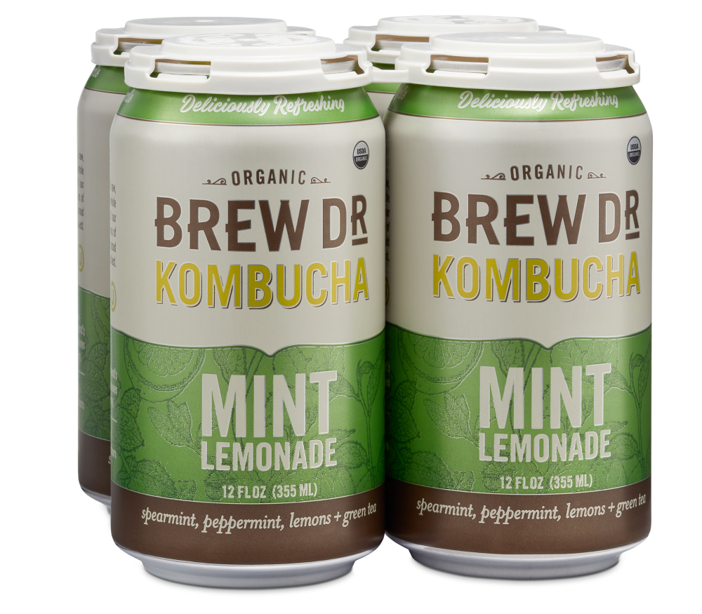 slide 1 of 1, Brew Dr. Mint Lemonade Kombucha, 4 ct; 12 fl oz