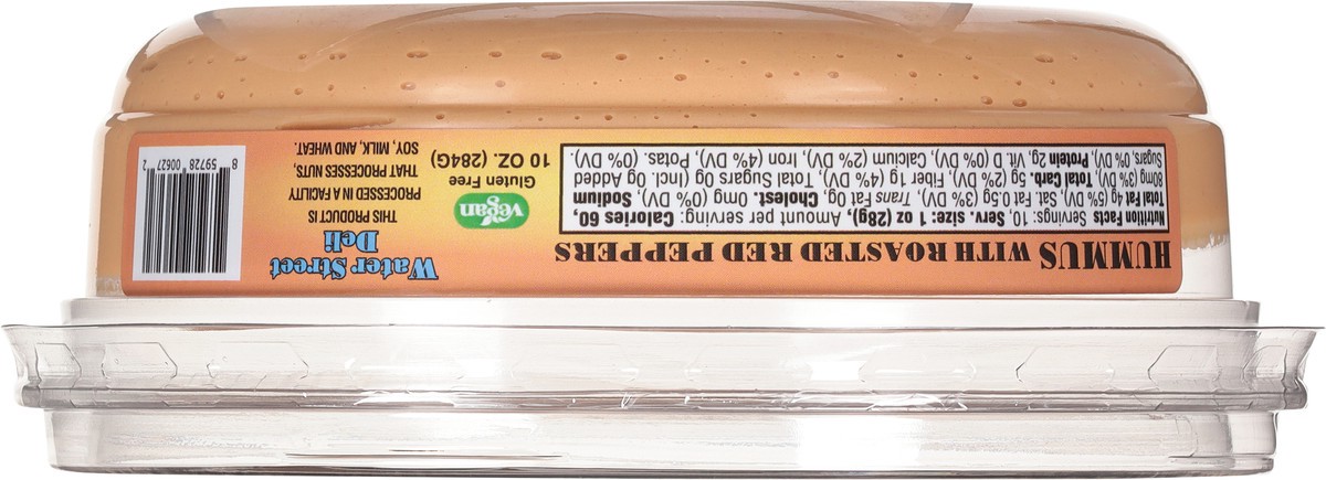 slide 5 of 14, Water Street Deli Fresh Hummus with Roasted Red Pepper 10 oz, 