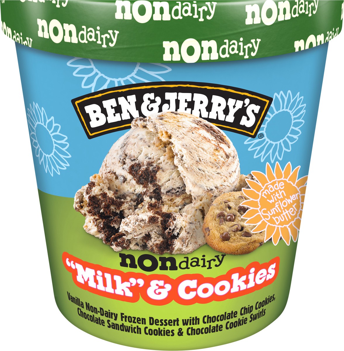 slide 2 of 4, Ben & Jerry's "Milk" & Cookies Frozen Dessert Non-Dairy, 1 pint