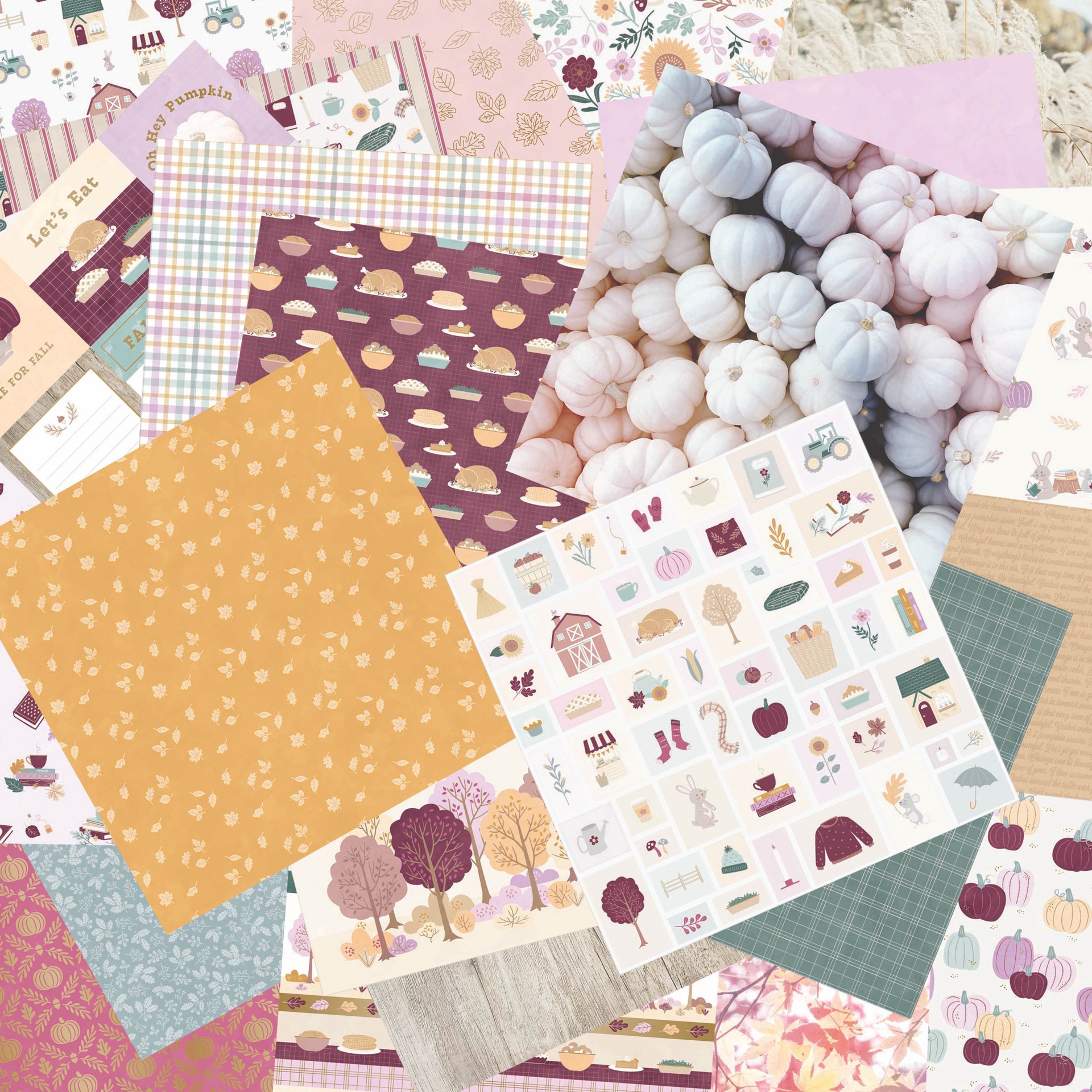 slide 2 of 3, Craft Smith 12" X 12" Berry Tapestry Fall Paper Pad, 12 in x 12 in