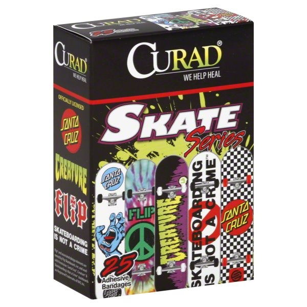 slide 1 of 1, Home Smart Curad Skate Series Adhesive Bandages, 25 ct