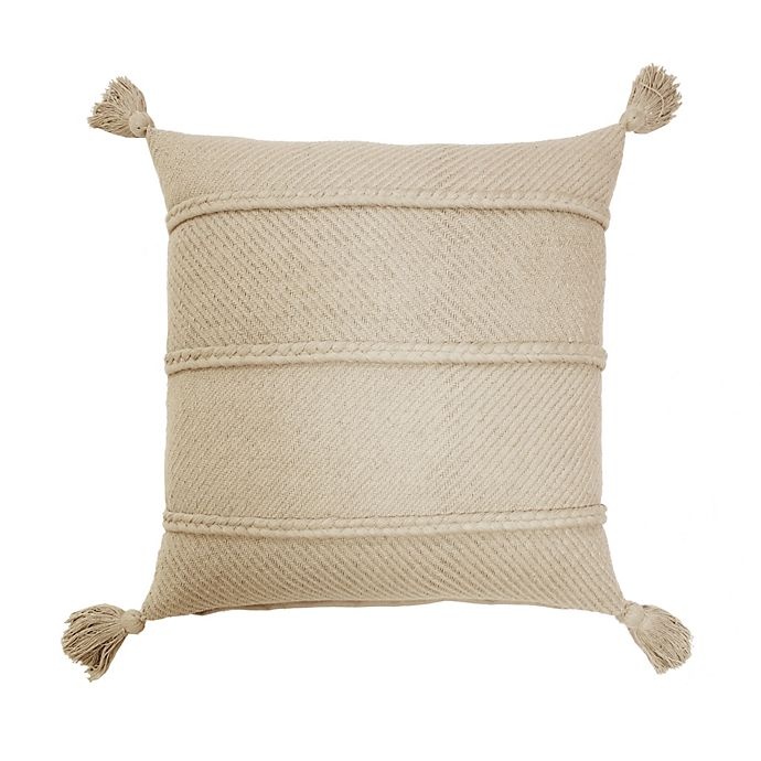 slide 1 of 1, Bee & Willow Home Braids and Tassels Square Throw Pillow - Peyote, 1 ct