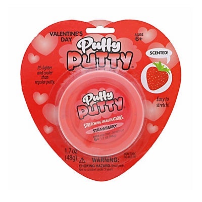 slide 1 of 1, Mello Smello Valentines Puffy Strawberry Scented Putty, 1.7 oz