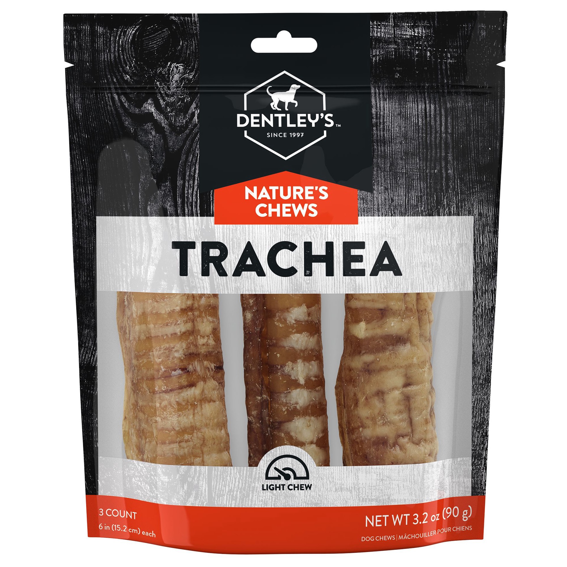 slide 1 of 1, Dentley's Natural Chews Beef Trachea Small 3 CT 3.2 OZ, 3 ct