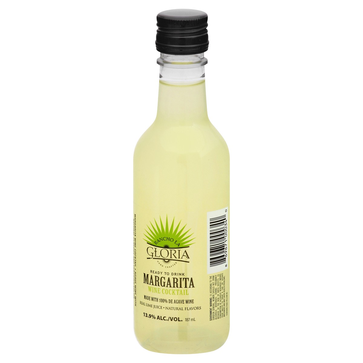 slide 9 of 9, Rancho La Gloria Margarita Classic Lime Wine Cocktail 187 ml, 187 ml