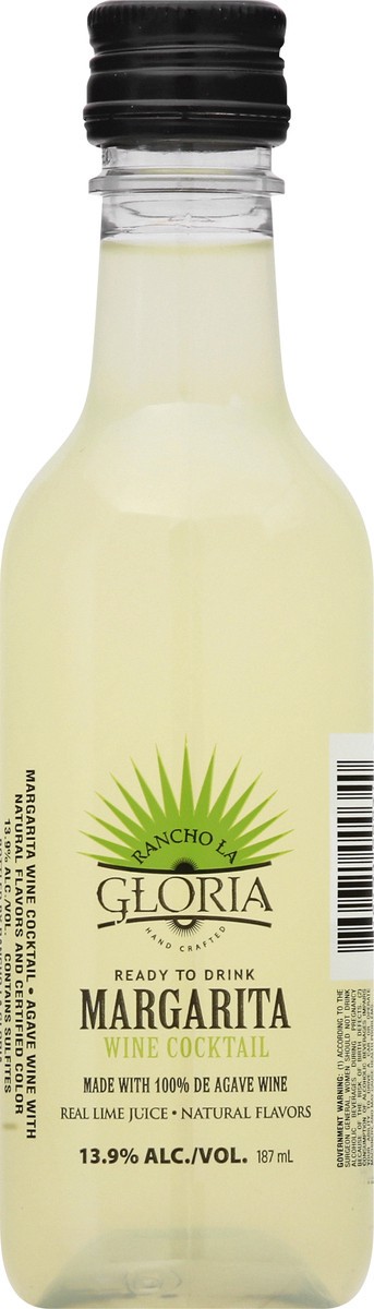 slide 4 of 9, Rancho La Gloria Margarita Classic Lime Wine Cocktail 187 ml, 187 ml