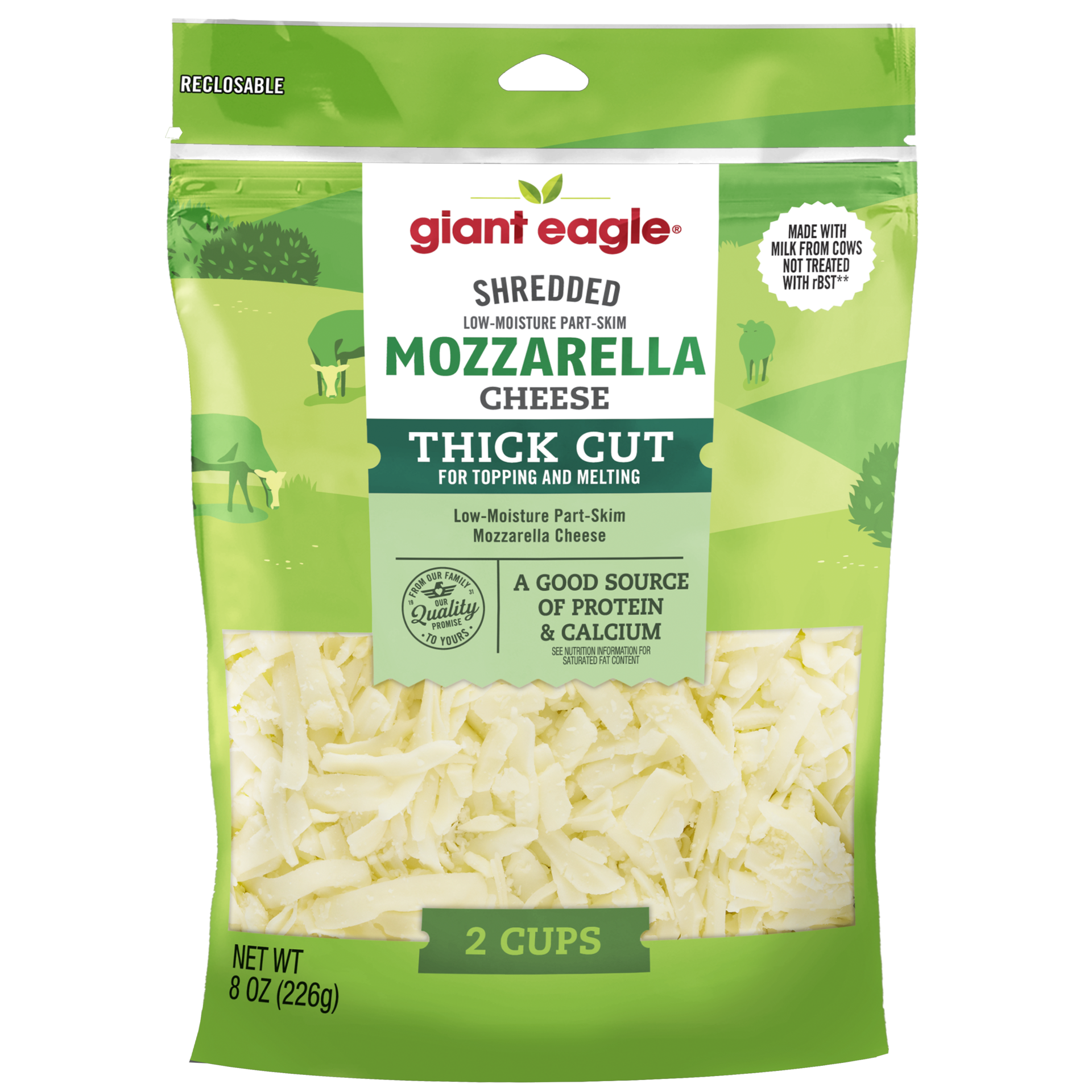 slide 1 of 1, Ge Thick Cut Mozzarella Shreds, 8 oz