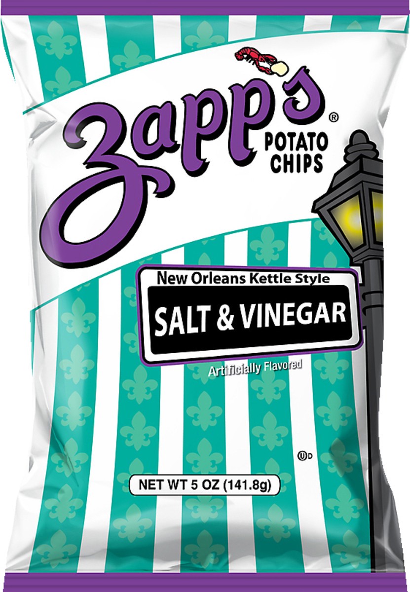 slide 1 of 10, Zapp's New Orleans Kettle Style Salt & Vinegar Potato Chips 5 oz, 5 oz