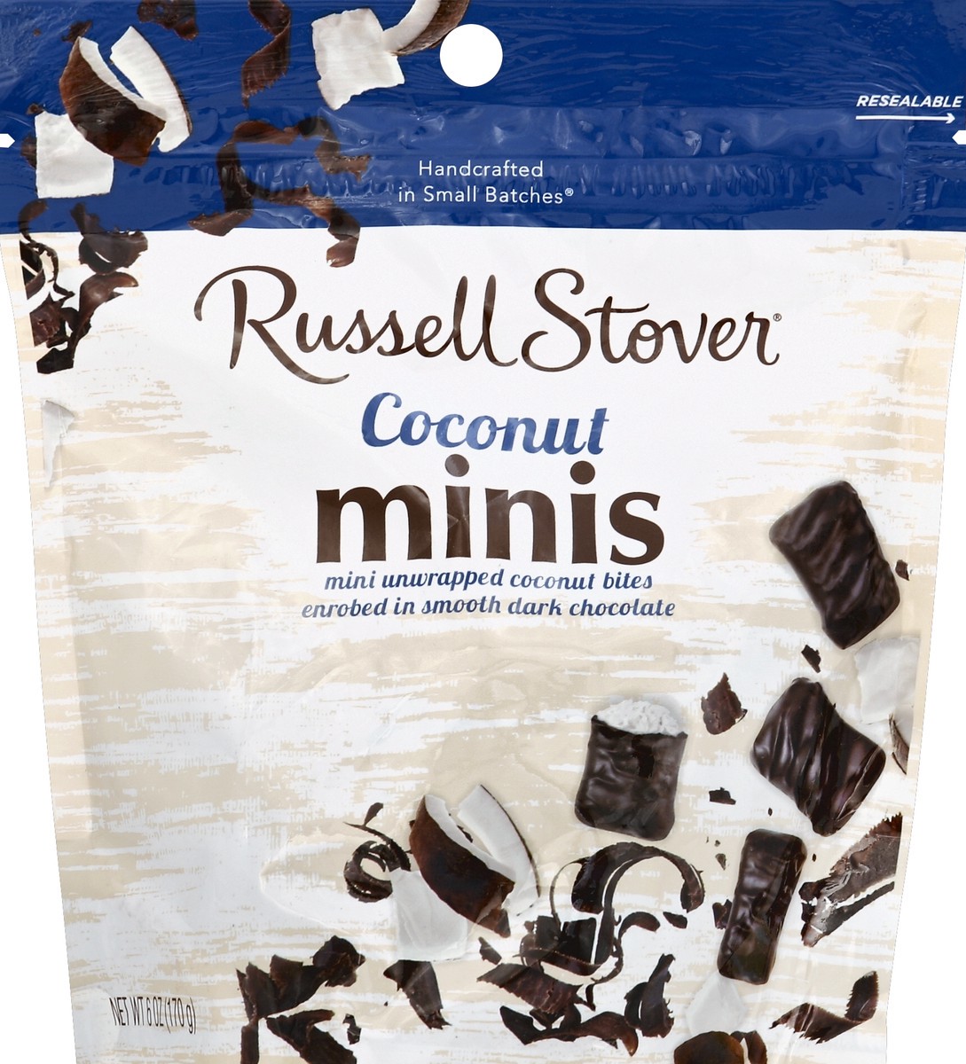 slide 2 of 2, Russell Stover Coconut, Dark Chocolate, Minis, 6 oz