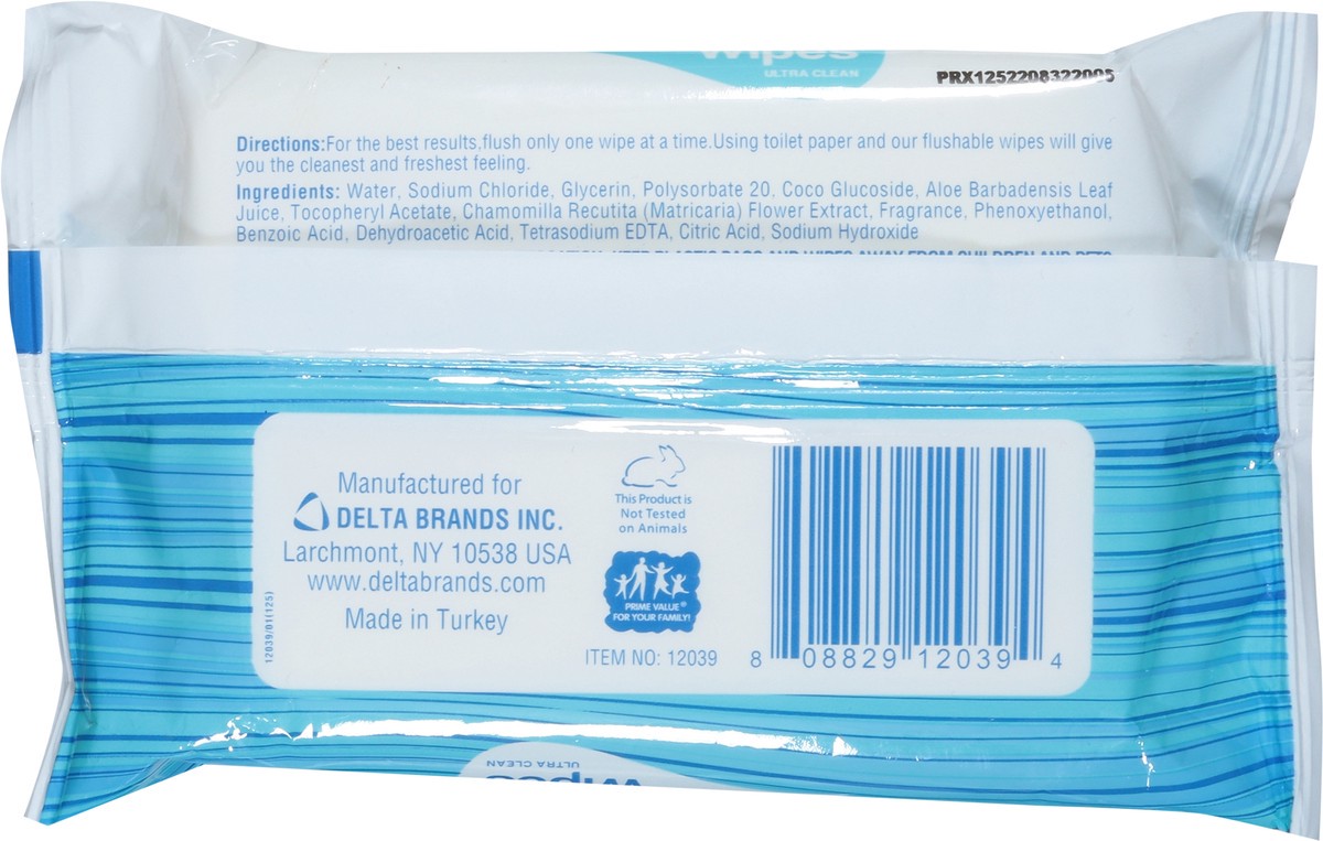 slide 9 of 9, Personal Care Ultra Clean Flushable Wipes 42 ea, 42 ct
