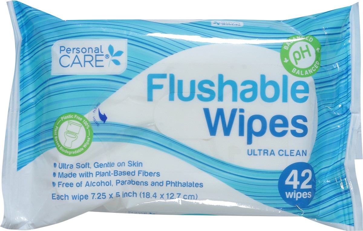 slide 3 of 9, Personal Care Ultra Clean Flushable Wipes 42 ea, 42 ct