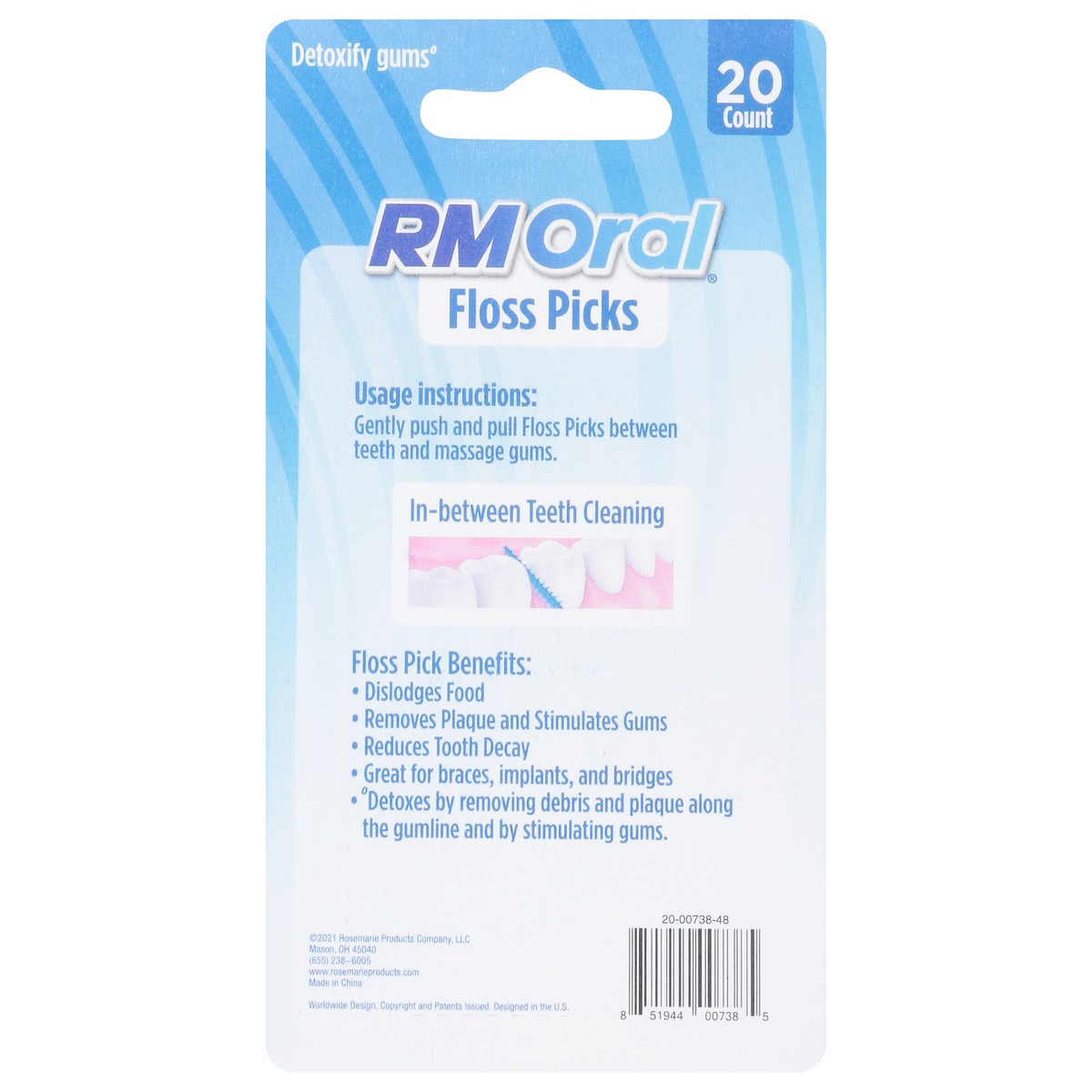 slide 6 of 12, RM Oral Floss Picks 20 ea, 20 ct