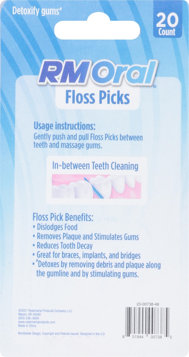 slide 9 of 12, RM Oral Floss Picks 20 ea, 20 ct