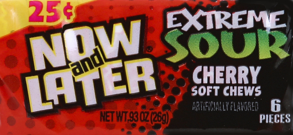 slide 1 of 1, Ferrara Candy Company Now And Later Extreme Sour Cherry Candy, 0.93 oz