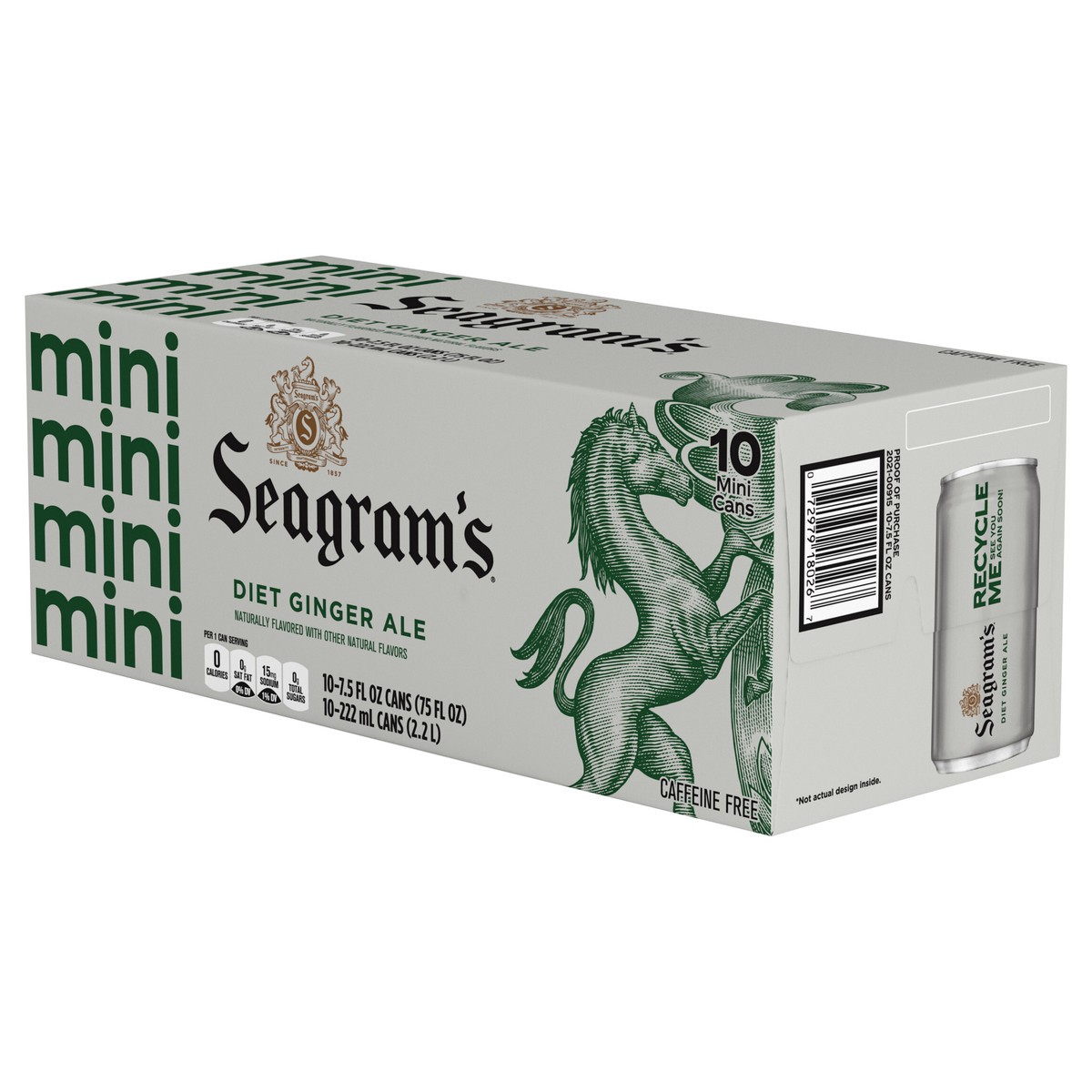 slide 2 of 12, Seagram's Zero Sugar Ginger Ale Fridge Pack Cans- 10 ct, 10 ct; 7.5 oz