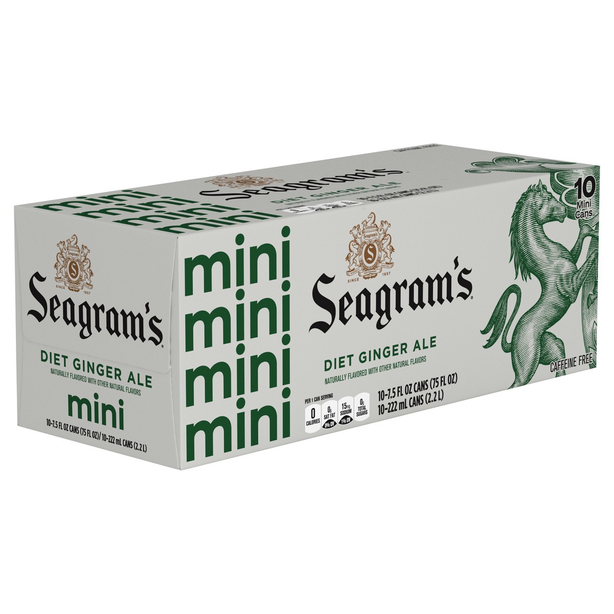 slide 4 of 12, Seagram's Zero Sugar Ginger Ale Fridge Pack Cans- 10 ct, 10 ct; 7.5 oz
