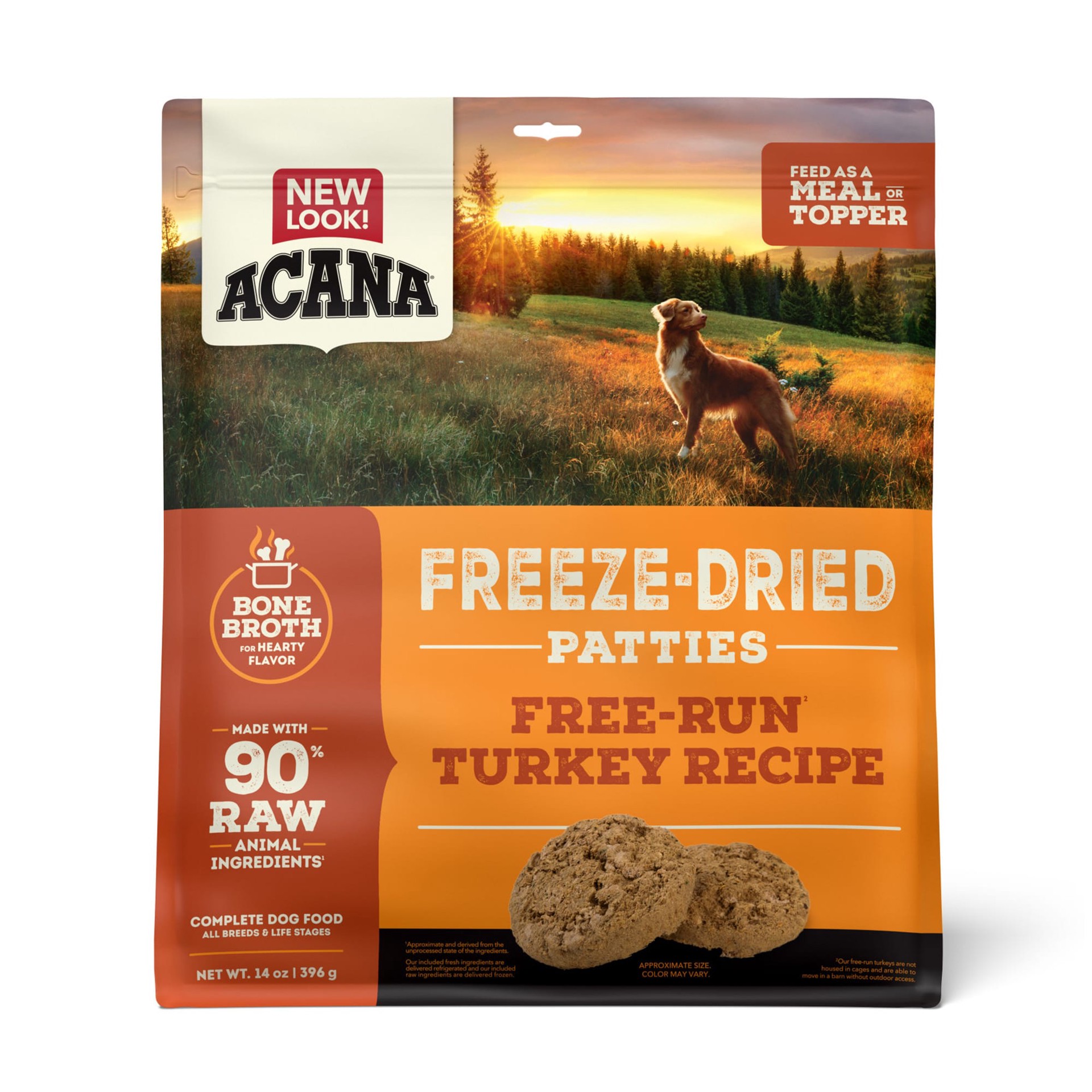 slide 1 of 5, ACANA Freeze-Dried Food Patties Free-Run Turkey Recipe 14OZ, 14 oz