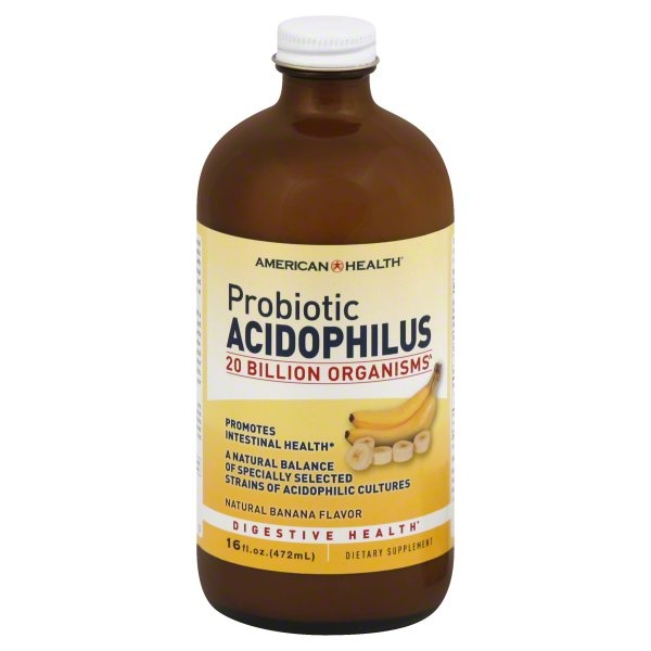 slide 1 of 1, American Health Probiotic Acidophilus, Natural Banana Flavor, 16 oz