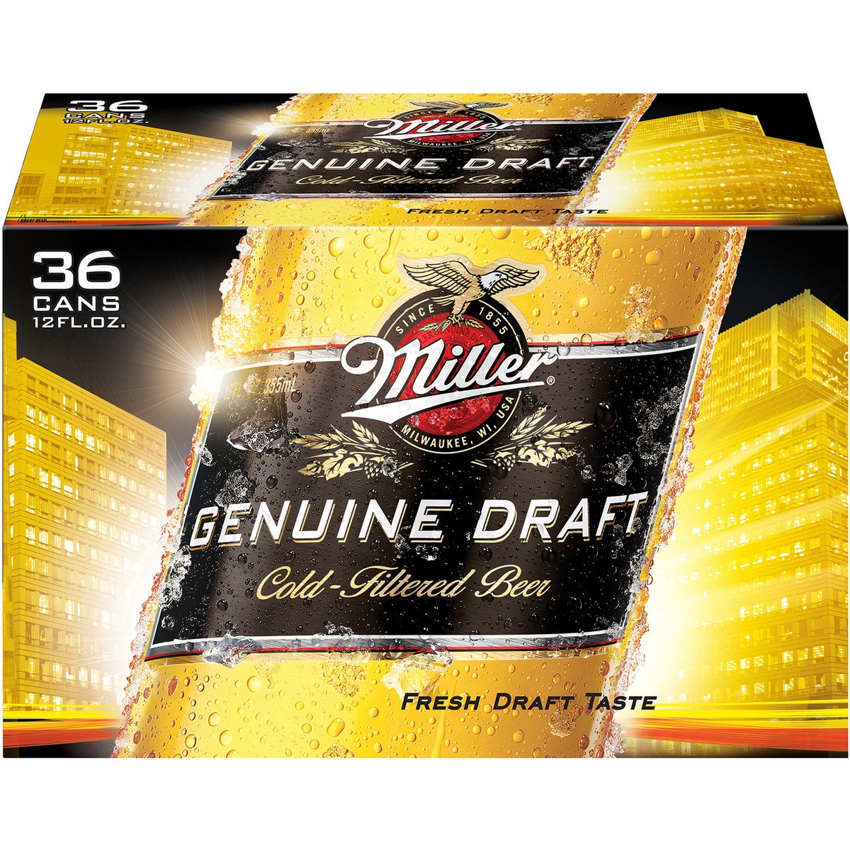 slide 1 of 5, Miller Genuine Draft, 36 pk, 12 oz cans, 4.6% ABV, 12 oz