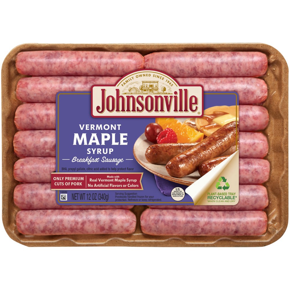 slide 2 of 2, Johnsonville Vermont Maple Syrup Breakfast Sausage 12 oz, 12 oz