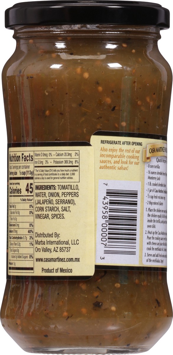 slide 6 of 9, Casa Martinez Verde Enchilada Cooking Sauce 12 oz, 12 oz