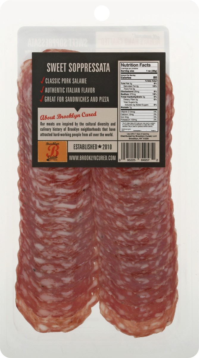 slide 3 of 9, Brooklyn Cured Uncured Classic Sweet Soppressata Pork Salame 3 oz, 3 oz