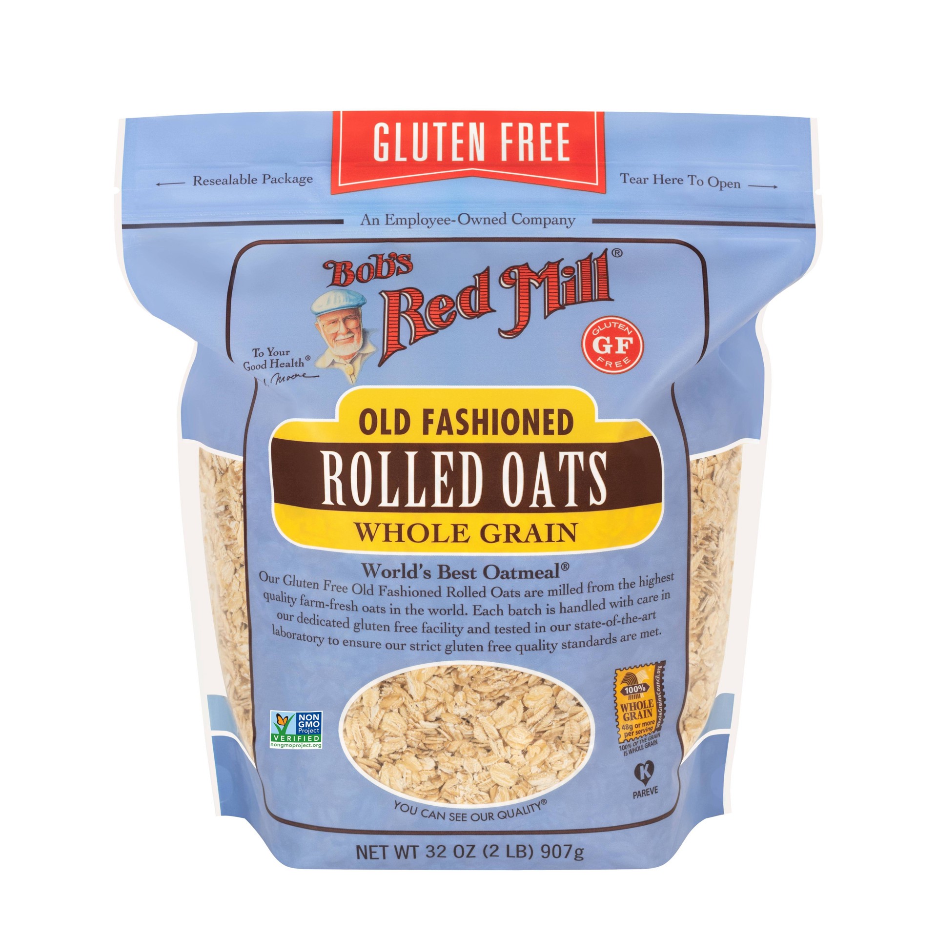 slide 1 of 4, Bob's Red Mill Gluten Free Old Fashioned Rolled Oats, 32 oz