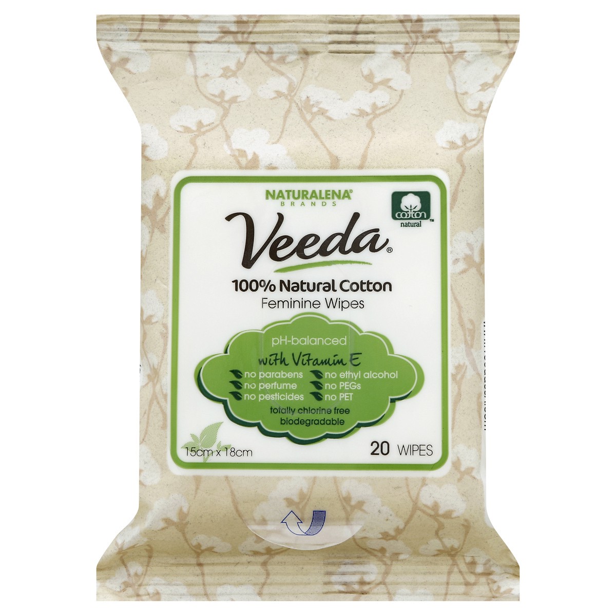 slide 4 of 5, Veeda Feminine Wipes 20 ea, 20 ct