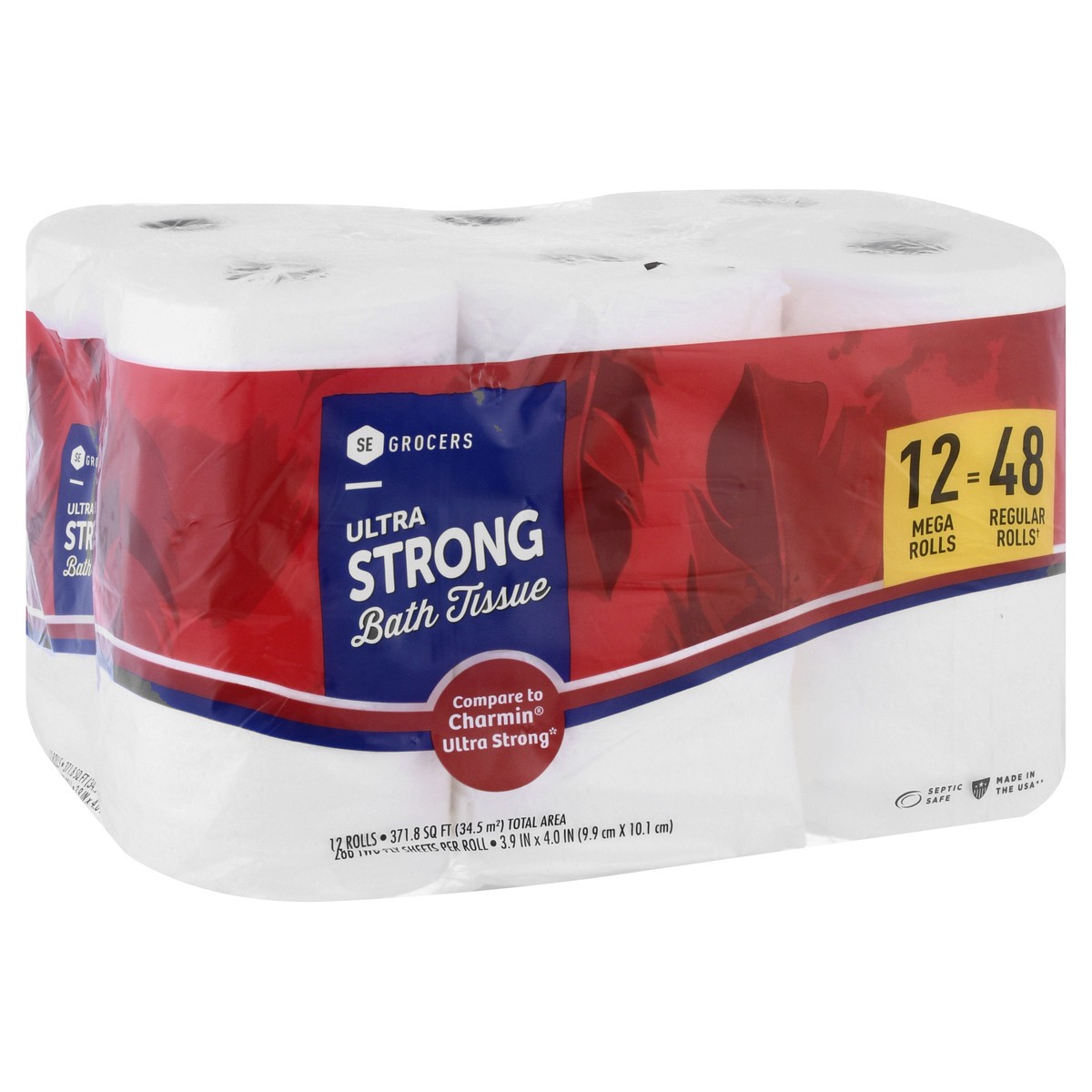 slide 2 of 10, SE Grocers Ultra Strong Mega Roll Bath Tissue 12 Pack, 12 ct