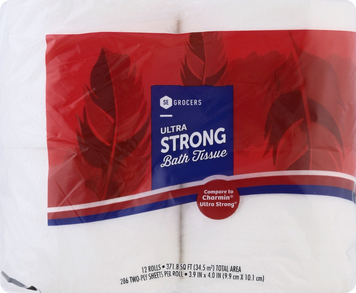 slide 7 of 10, SE Grocers Ultra Strong Mega Roll Bath Tissue 12 Pack, 12 ct