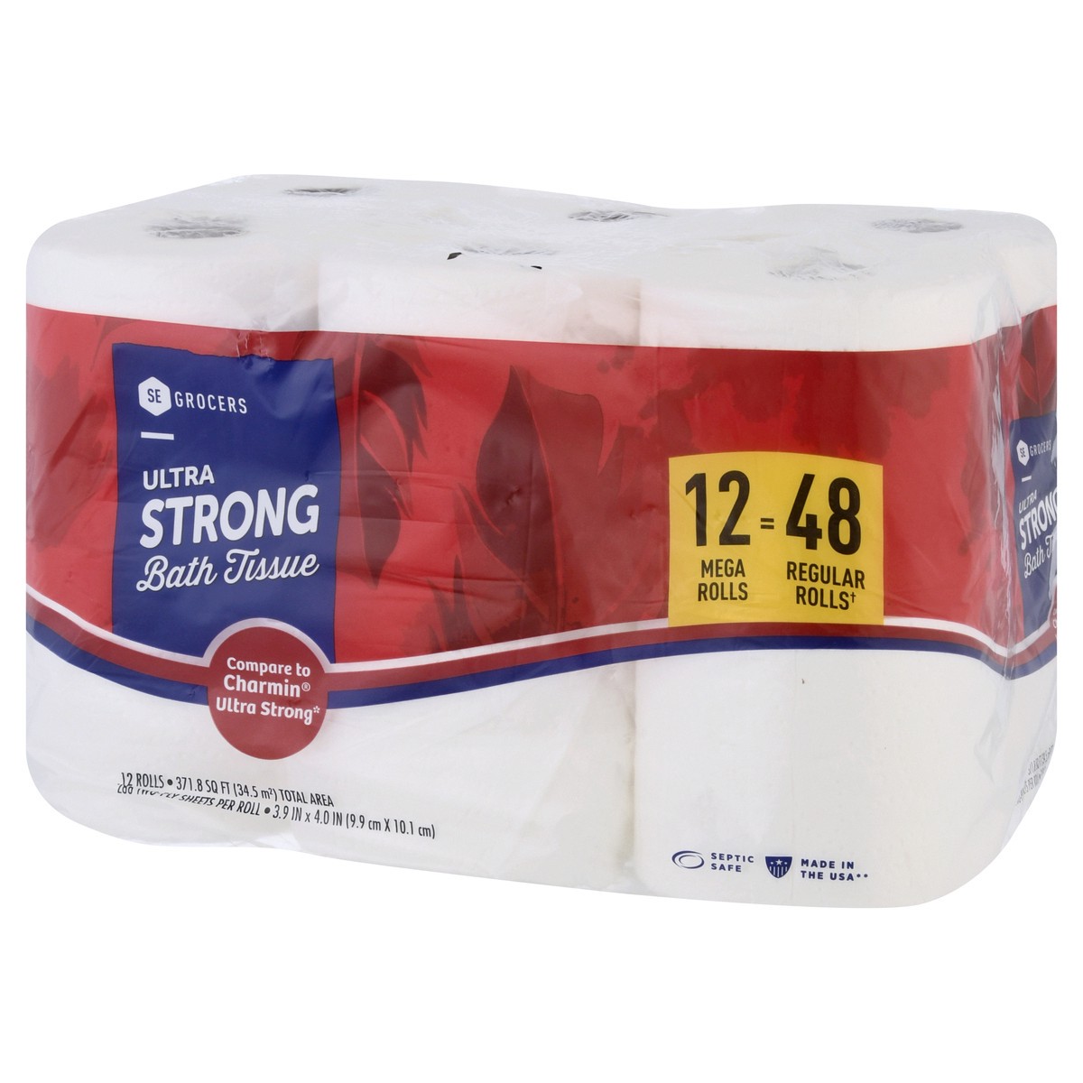 slide 3 of 10, SE Grocers Ultra Strong Mega Roll Bath Tissue 12 Pack, 12 ct