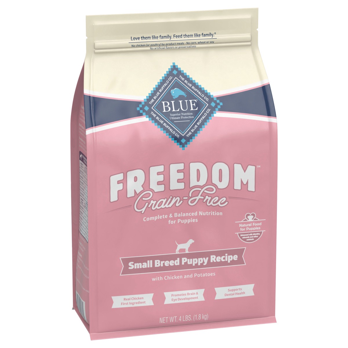 slide 3 of 12, Blue Buffalo Freedom Grain Free Natural Puppy Small Breed Dry Dog Food, Chicken 4-lb, 4 lb