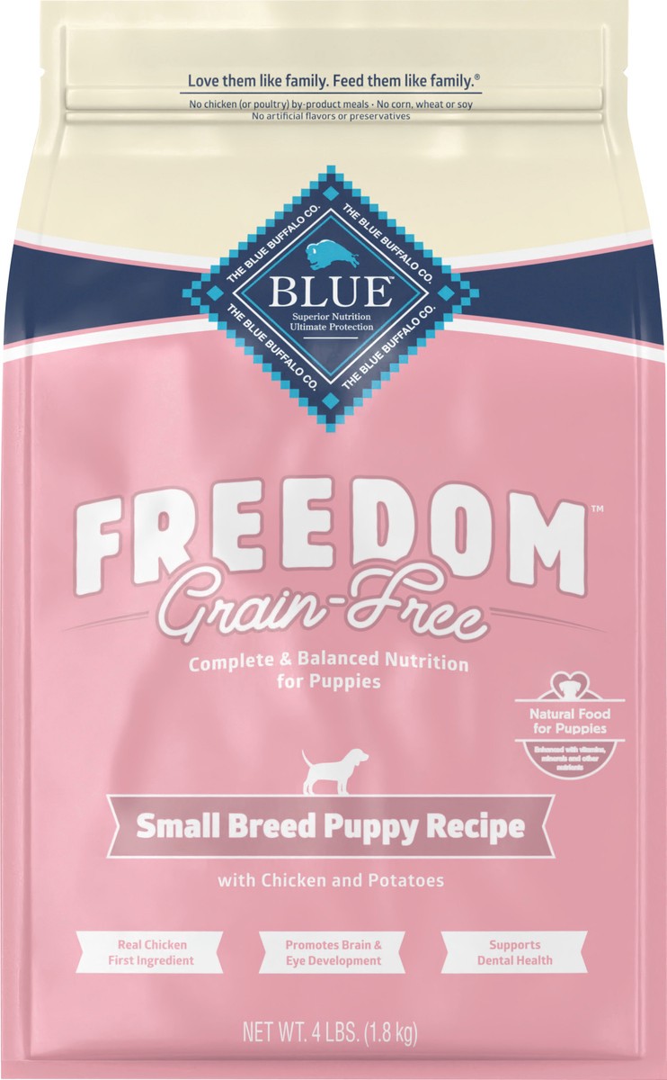 slide 12 of 12, Blue Buffalo Freedom Grain Free Natural Puppy Small Breed Dry Dog Food, Chicken 4-lb, 4 lb