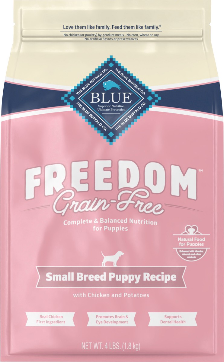 slide 11 of 12, Blue Buffalo Freedom Grain Free Natural Puppy Small Breed Dry Dog Food, Chicken 4-lb, 4 lb