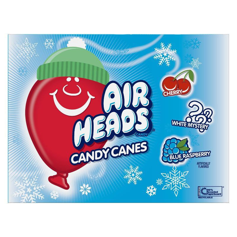 slide 2 of 6, Airheads Cherry/White Mystery/Blue Raspberry Candy Canes 12 ea, 5.3 oz
