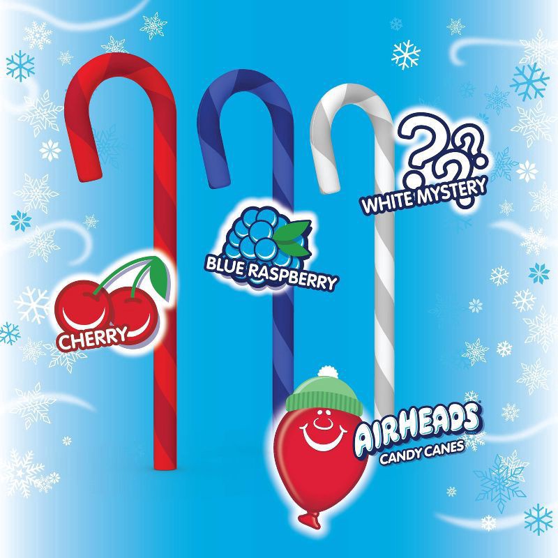 slide 3 of 6, Airheads Cherry/White Mystery/Blue Raspberry Candy Canes 12 ea, 5.3 oz